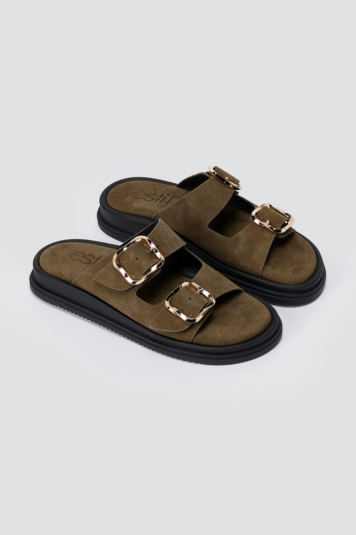 Sandalias de plataforma - Ante oliva
