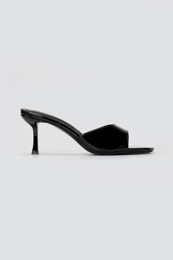 Heel Mules Wide Strap - Black Patent