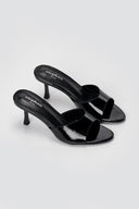 Heel Mules Wide Strap - Black Patent