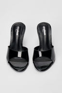 Heel Mules Wide Strap - Black Patent