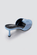 Heel Mules Wide Strap - Light Blue Patent