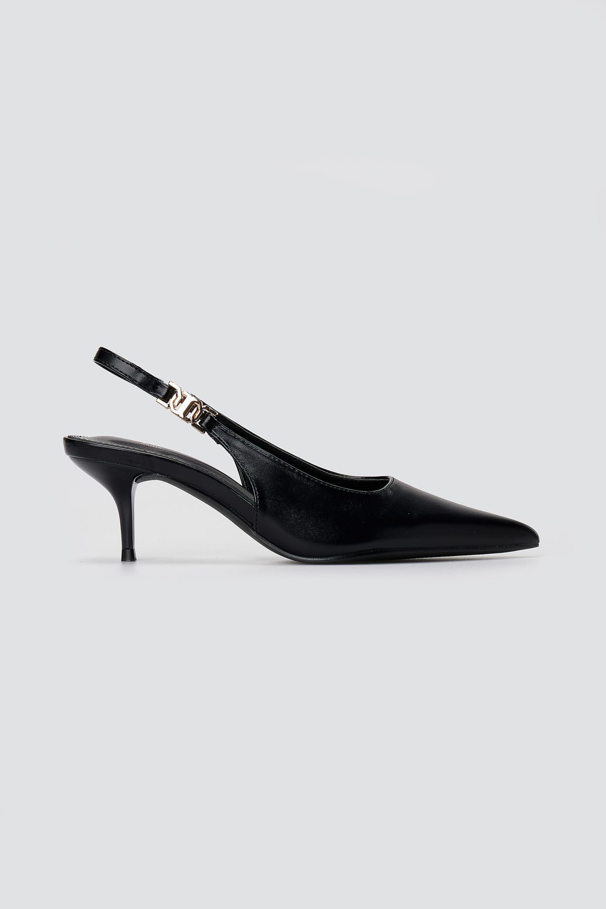 Γόβες Slingback Kitten Heel - Μαύρο Ματ