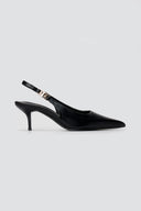 Slingback Pumps Kitten Heel - Black Matte