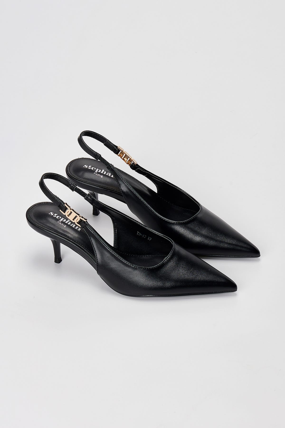 Γόβες Slingback Kitten Heel - Μαύρο Ματ