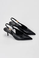 Γόβες Slingback Kitten Heel - Μαύρο Ματ