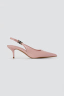 Slingback Pumps Kitten Heel - Pink Matte