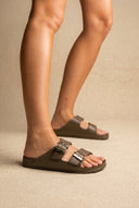 Buckle Slides Anatomical Footbed - Olive
