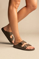 Buckle Slides Anatomical Footbed - Olive