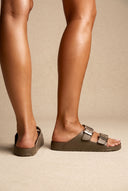 Buckle Slides Anatomical Footbed - Olive