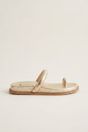 Toe Ring Flatform Sandals - Gold Metallic