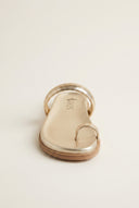 Toe Ring Flatform Sandals - Gold Metallic