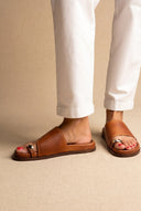 Toe Ring Flatform Sandals - Tan Matte