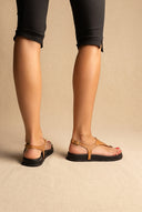 Toe Ring Sandals Buckle Strap - Mocha