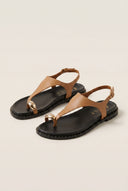 Toe Ring Sandals Buckle Strap - Mocha