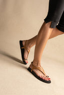 Toe Ring Sandals Buckle Strap - Mocha