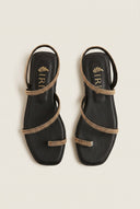 Toe Ring Sandals Chain Detail - Black Matte