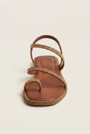 Toe Ring Sandals Chain Detail - Tan Matte