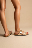 Buckle Sandals Anatomical Footbed - Gold