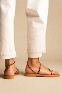 Toe Ring Sandali Animal Print - Natural