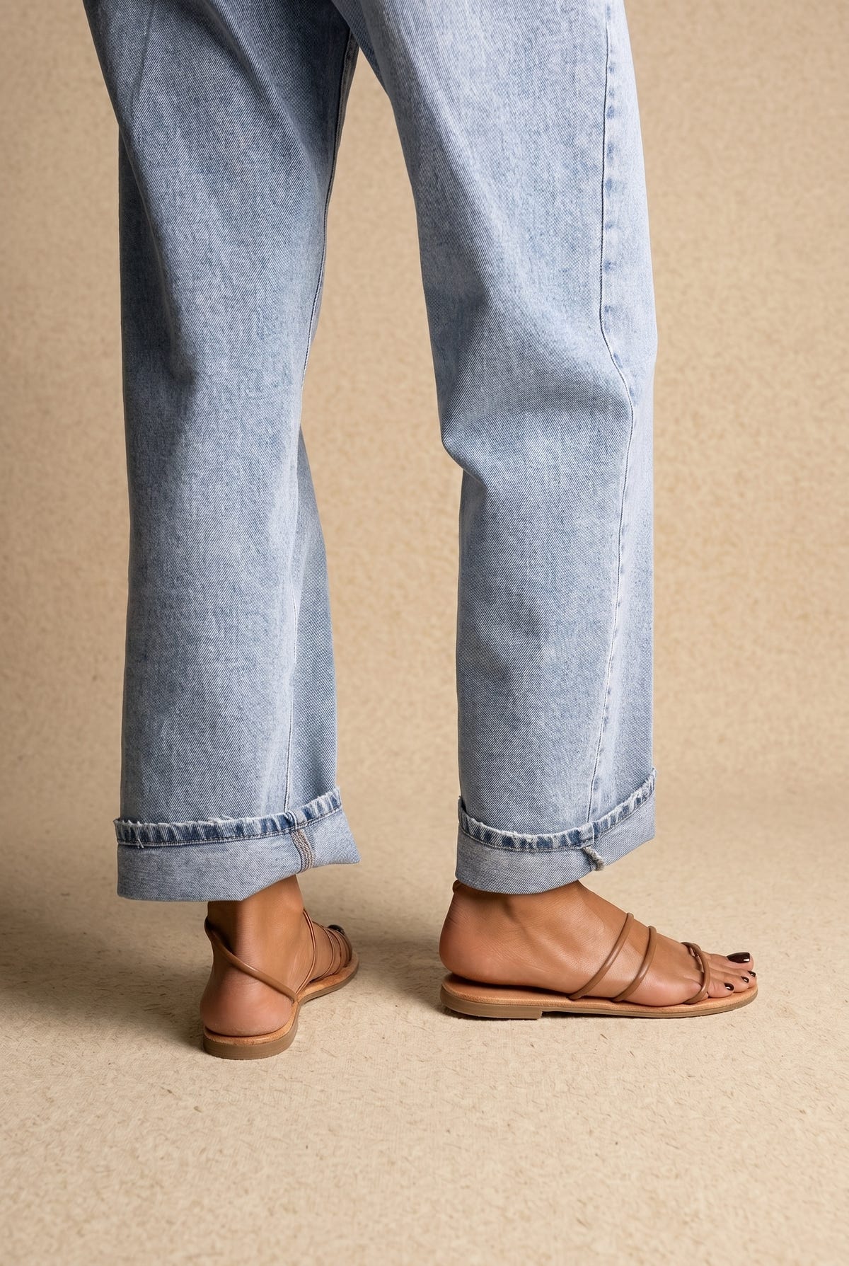 Sandalias de dedo animal print - Tostado mate