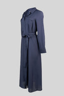 Shirt Dress Belted Maxi - Dark Blue