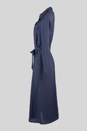 Shirt Dress Belted Maxi - Dark Blue