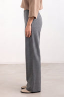 Wide Leg Pants Elastic Waist - Gray