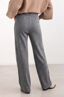 Wide Leg Pants Elastic Waist - Gray
