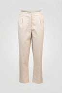 Tapered Pants Elastic Waist - Beige