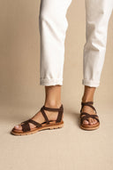 Toe Ring Sandalen Ankle Strap – Brown Veloursleder