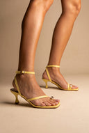 Toe Ring Sandals Kitten Heel - Lemon