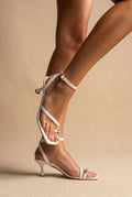 Toe Ring Sandálias salto kitten - Branco Matte