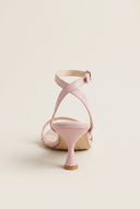 Toe Ring Sandals Kitten Heel - Pink Matte