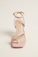 Toe Ring Sandals Kitten Heel - Pink Matte