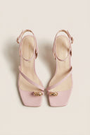 Toe Ring Sandals Kitten Heel - Pink Matte