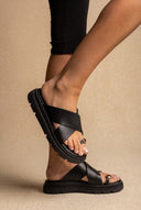 Toe Ring Flatform Sandali - Nero opaco