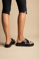 Toe Ring Flatform Sandali - Nero opaco