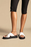 Toe Ring Flatform Sandali - Bianco Opaco