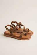 Toe Ring Sandals Side Strap - Taupe Suede-Leather Sandals, Sandals, Shoes, TFP Collection, Women’s Collection, All, Summer Shoes Sale, Summer Sandals Sale, Sales, All but outlet, Last Pieces Shoes, Editor’s Choice, Shoes Sales, Recommended products (Seguno), Gifts 70€ & Under, The Fashion Edit, Last Pieces, Leather Shoes, SS 2026 Collection, TFP/Estil, Sandals New & Selected, Sandals SALE
