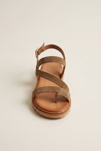 Toe Ring Sandals Side Strap - Taupe Suede-Leather Sandals, Sandals, Shoes, TFP Collection, Women’s Collection, All, Summer Shoes Sale, Summer Sandals Sale, Sales, All but outlet, Last Pieces Shoes, Editor’s Choice, Shoes Sales, Recommended products (Seguno), Gifts 70€ & Under, The Fashion Edit, Last Pieces, Leather Shoes, SS 2026 Collection, TFP/Estil, Sandals New & Selected, Sandals SALE