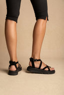 Toe Ring Sandali Crossover - Nero Suede