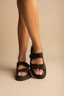 Buckle Sandalen – Brown Veloursleder