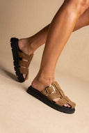 Fisherman Flatform Sandali - Olive Suede