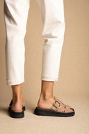 Sandales Fisherman Flatform - Beige en suédine