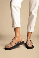Sandales Fisherman Flatform - Beige en suédine