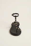 Toe Ring Sandals Ankle Strap - Black Matte