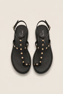 Toe Ring Sandals Ankle Strap - Black Matte