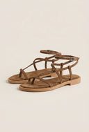 Strappy Sandals Ankle Strap - Khaki Green Suede