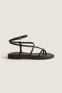 Strappy Sandals Ankle Strap - Black Matte