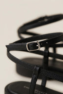 Strappy Sandals Ankle Strap - Black Matte